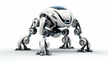 AI Generated Futuristic robot on a white background photo