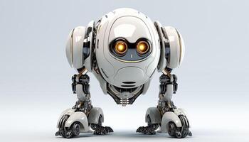 AI Generated Futuristic robot on a white background photo