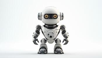 AI Generated Futuristic robot on a white background photo