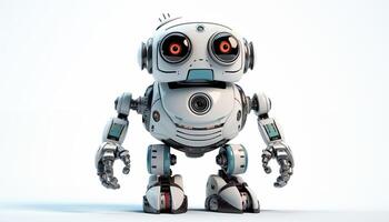 AI Generated Futuristic robot on a white background photo