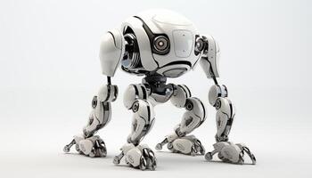 AI Generated Futuristic robot on a white background photo