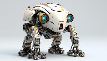 AI Generated Futuristic robot on a white background photo