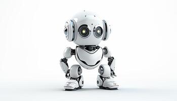 AI Generated Futuristic robot on a white background photo