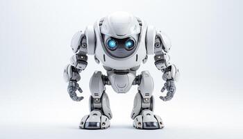 AI Generated Futuristic robot on a white background photo
