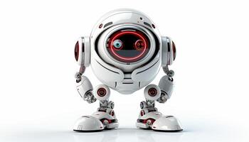 AI Generated Futuristic robot on a white background photo