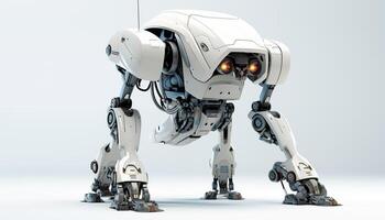 AI Generated Futuristic robot on a white background photo