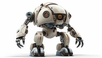 AI Generated Futuristic robot on a white background photo