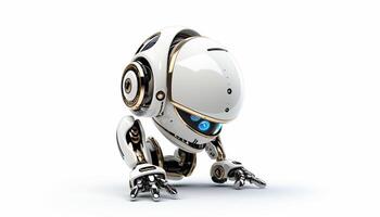 AI Generated Futuristic robot on a white background photo