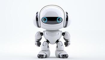 AI Generated Futuristic robot on a white background photo