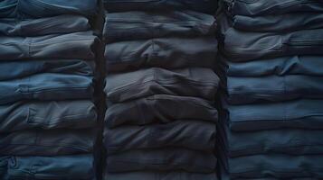 AI Generated a close up of a pile of clothes stacked on top of each other photo