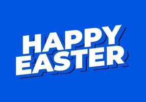 Happy easter. Text effect design in eye catching colors and 3 dimension style vector