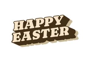 Happy easter. Text effect design in eye catching colors and 3 dimension style vector