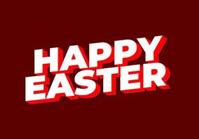 Happy easter. Text effect design in eye catching colors and 3 dimension style vector