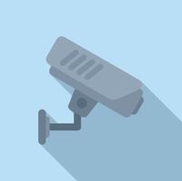 Bank security camera icon flat vector. Secure vault storage vector