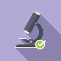 Microscope tested product icon flat vector. Safety policy vector