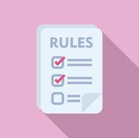 Law paper rules icon flat vector. Digital internet control vector