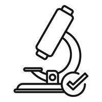 Microscope tested product icon outline vector. Safety policy vector