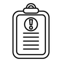 Clipboard access icon outline vector. Rule policy search vector