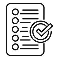 Approved document icon outline vector. Quality product control vector