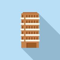 Modern multistory building icon flat vector. Development plan vector