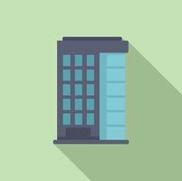 Front multistory building icon flat vector. Window residence vector