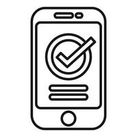 Approved smartphone control icon outline vector. Rule policy vector