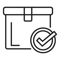 Test box control icon outline vector. Carton law rule vector