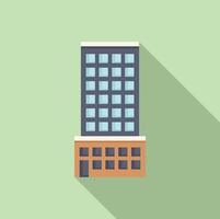 Hotel multistory building icon flat vector. Street small low vector