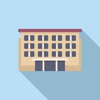 Clinic building icon flat vector. Estate exterior house vector