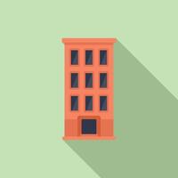 Office style building icon flat vector. Multistory city area vector