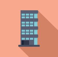 Development multistory building icon flat vector. Street floor vector