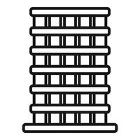 Office style building icon outline vector. Multistory city area vector