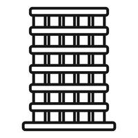 Office style building icon outline vector. Multistory city area vector