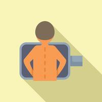 Person on fluorography procedure icon flat vector. Room medical vector