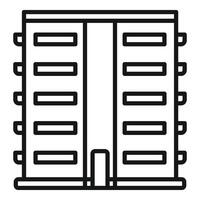 Miniature multistory building icon outline vector. Exterior block vector