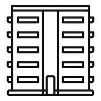 Miniature multistory building icon outline vector. Exterior block vector