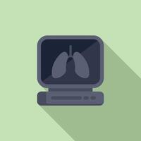 Lungs exam icon flat vector. Xray online image vector