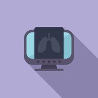 Lungs fluorography icon flat vector. Computer control health vector