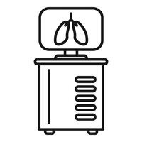 Lungs computer diagnostic icon outline vector. Anatomy health vector