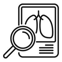 Diagnostic fluorography lungs icon outline vector. X ray control vector