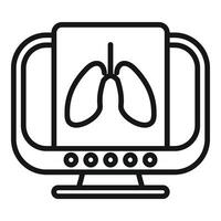 Lungs fluorography icon outline vector. Computer control health vector