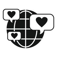 Global media content icon simple vector. Many likes post vector