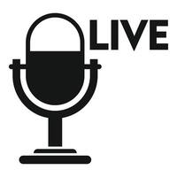 Live microphone speech icon simple vector. Online radio show vector