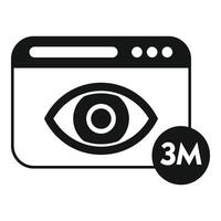 Millions views on webpage icon simple vector. New media content vector