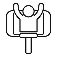 Blogger happy icon outline vector. New content phone record vector