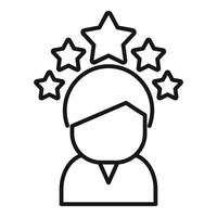 Five stars rating blogger icon outline vector. Best media content vector