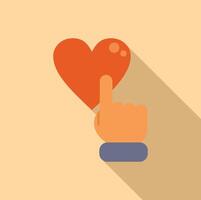 Click like heart online icon flat vector. Normal game button vector