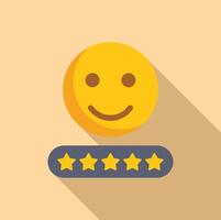 Fast rating emoji icon flat vector. Game star button vector