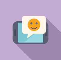 Emoji smiling level icon flat vector. Button rank user vector