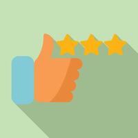 Thumb up level icon flat vector. Game excellent user vector